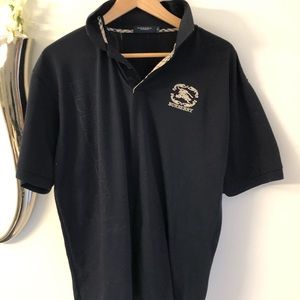 Men’s Burberry navy polo shirt